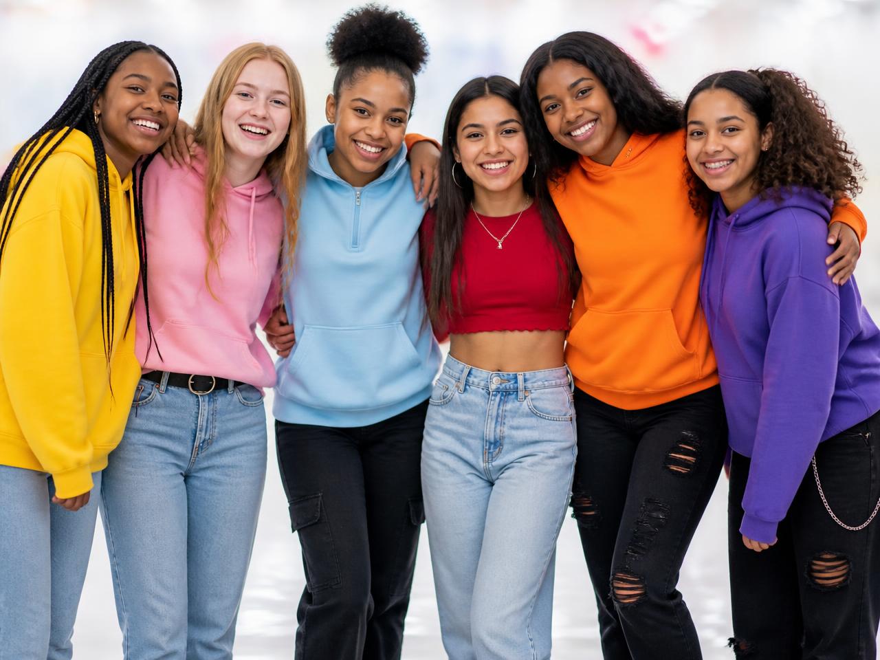 Teenage girls from Sister's With A Dream smiling together